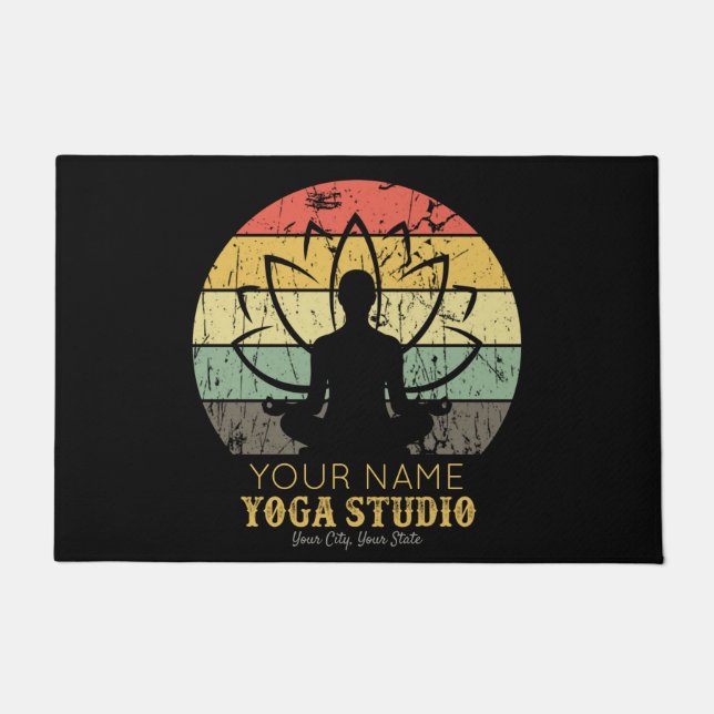 Personalisiert Yoga Studio Fitness Instructor Guru Fußmatte (Vorderseite)