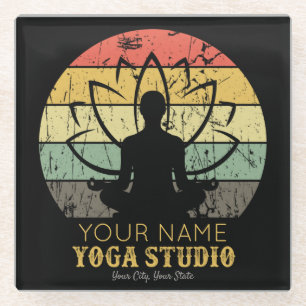 Personalisiert Yoga Studio Fitness Instructor Guru Glasuntersetzer