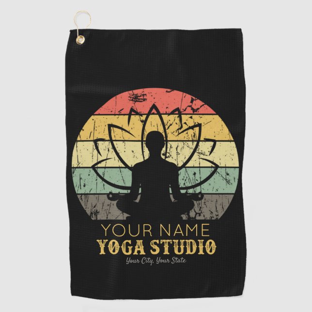 Personalisiert Yoga Studio Fitness Instructor Guru Golfhandtuch (Vorderseite)