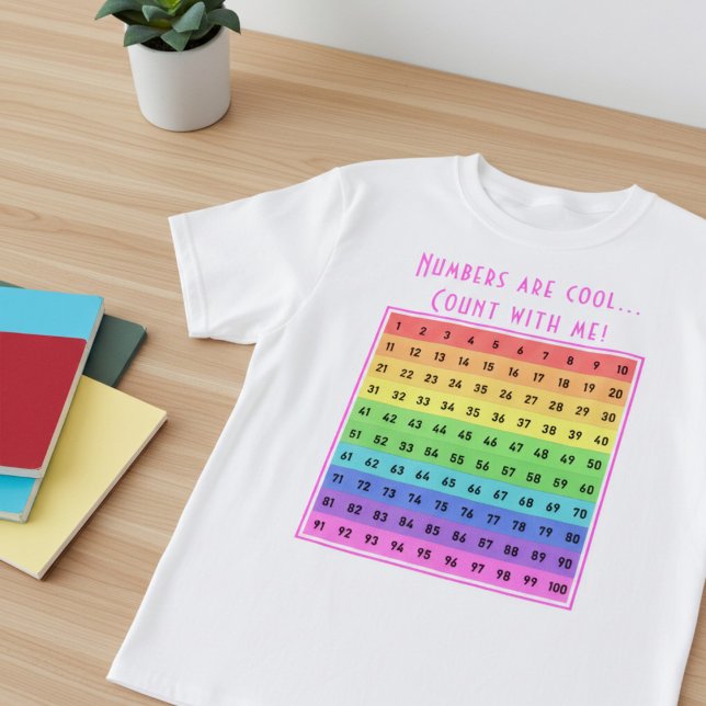 Personalisiert "Zahlen sind cool!" 1-100 Diagramm  T-Shirt (Von Creator hochgeladen)