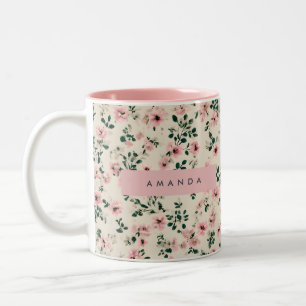 Personalisiert zart rosa Blossom Zweifarbige Tasse