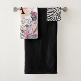 Personalisiert Zebra Girl Boss Luxury Badhandtuch Set