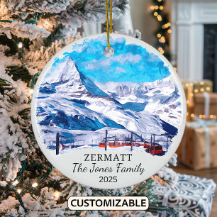Personalisiert Zermatt Ornament, Schweiz Keramik Ornament