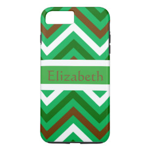 Personalisiert Zigzag Zickzack Muster Grün & Weiß Case-Mate iPhone Hülle