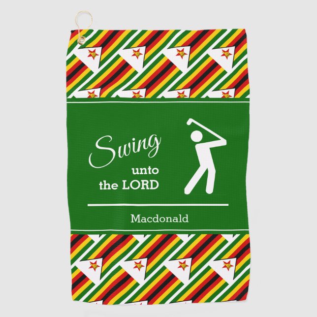 Personalisiert ZIMBABWE FLAG Golfhandtuch (Vorderseite)