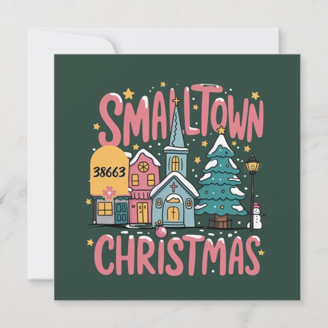 Personalisiert Zipcode Kleine Stadt Weihnachten Ro (Vorderseite)