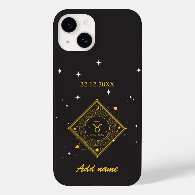Personalisiert Zodiac Individuelle Name Taurus Case-Mate iPhone 14 Hülle (Rückseite)