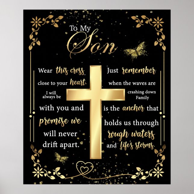 Personalisiert zu meinem Sohn Blanket Poster (Vorne)