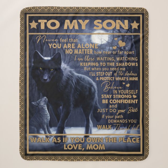 Personalisiert zu meinem Sohn, Son Birthday Gesche Sherpadecke (Vorderseite)