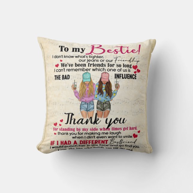 Personalisiert zu meinen Bestie für das Geschenk d Kissen (Vorderseite)