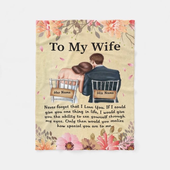 Personalisiert zu meiner Ehefrau Liebe von Husband Fleecedecke (Vorderseite)