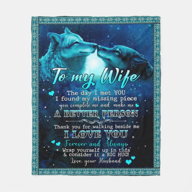 Personalisiert zu meiner Ehefrau Liebe von Husband Fleecedecke (Vorderseite)