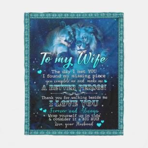 Personalisiert zu meiner Ehefrau Liebe von Husband Fleecedecke