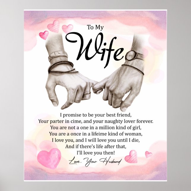 Personalisiert zu meiner Ehefrau Poster (Vorne)