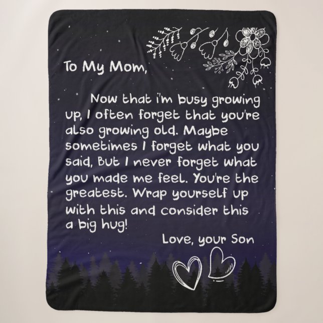 Personalisiert zu meiner Mama Liebe Brief von Son Sherpadecke (Vorderseite)