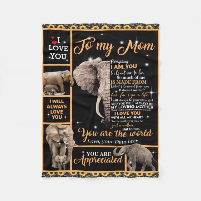 Personalisiert zu meiner Mama Liebe von Tochter El Fleecedecke (Vorderseite)