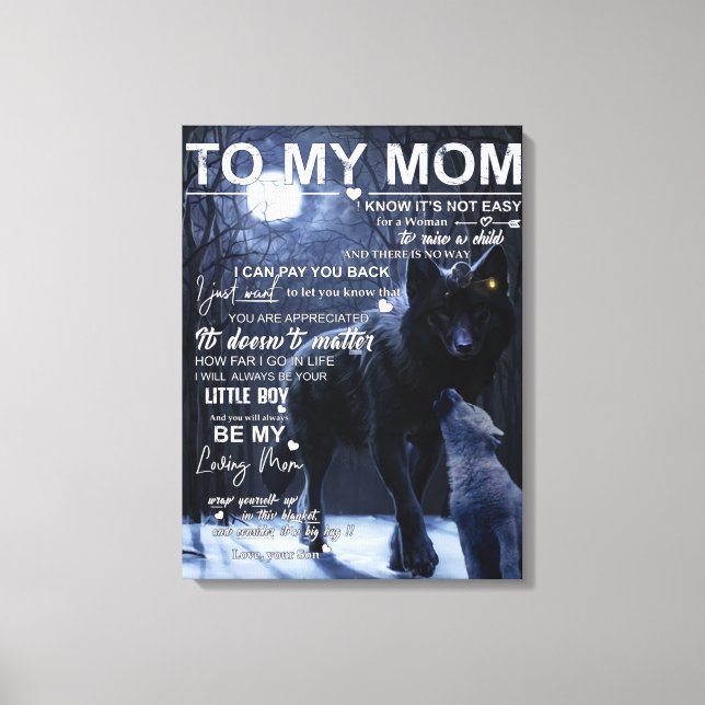 Personalisiert zu meiner Mama vom Sohn, Leinwanddruck (Vorderseite)