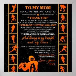 Personalisiert zu meiner Mama von Ihrem Son Baseba Poster