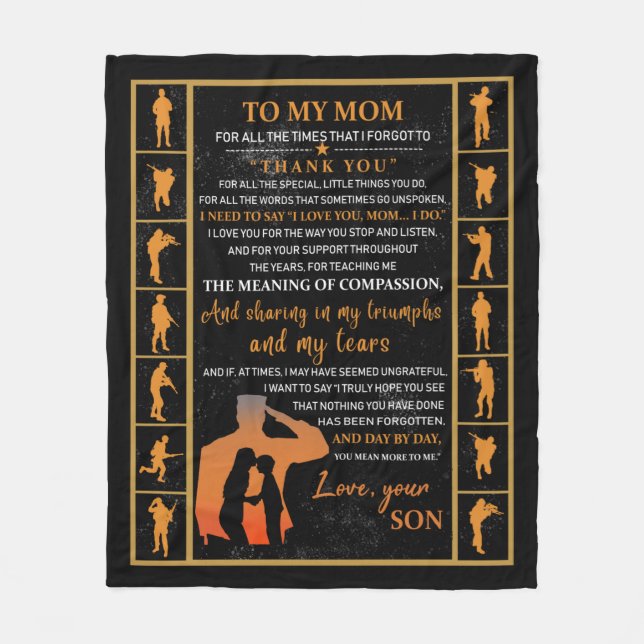 Personalisiert zu meiner Mama von Son, Liebe Mama Fleecedecke (Vorderseite)