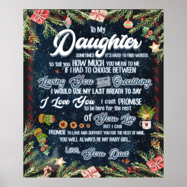 Personalisiert zu meiner Tochter aus deinem Vater- Poster (Vorne)