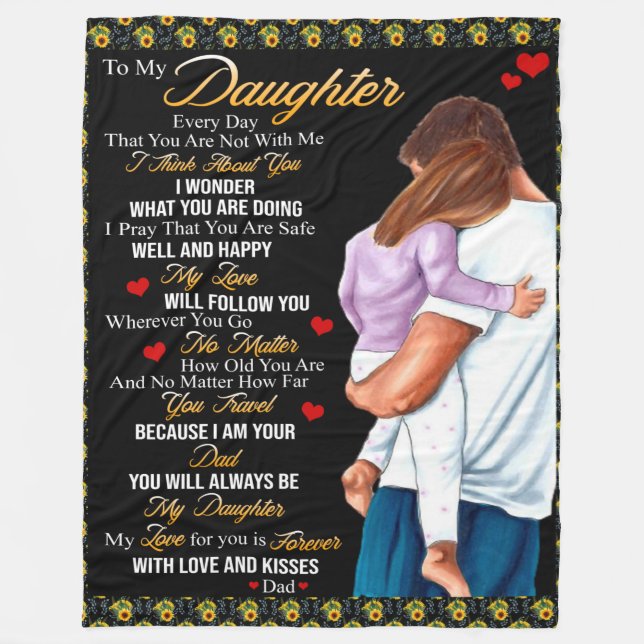 Personalisiert zu meiner Tochter Blanket Fleecedecke (Vorderseite)