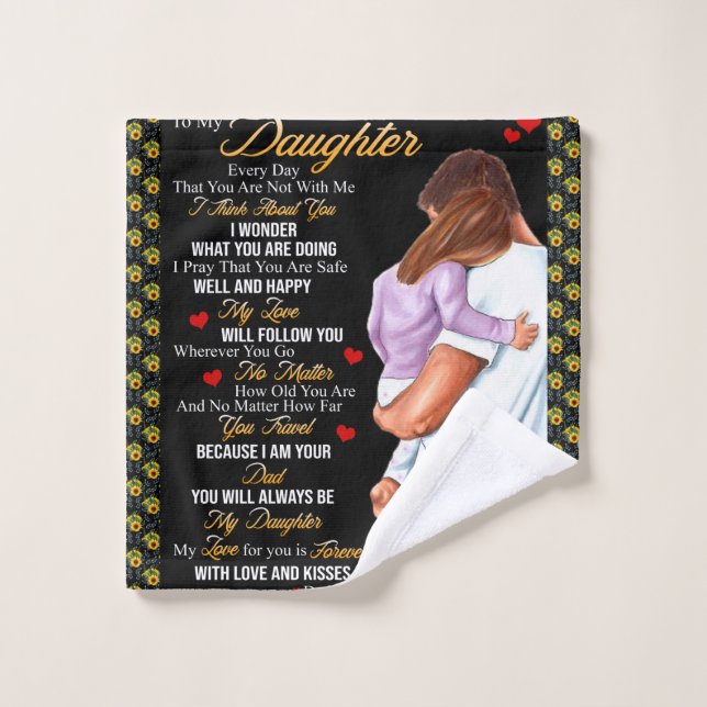 Personalisiert zu meiner Tochter Blanket Waschlappen (Waschlappen)