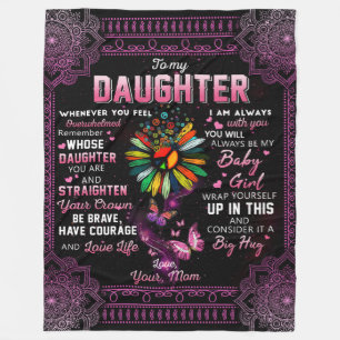 Personalisiert zu meiner Tochter Butterfly Blanket Fleecedecke