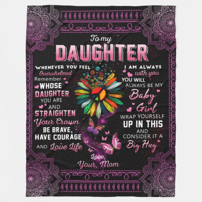Personalisiert zu meiner Tochter Butterfly Blanket Fleecedecke (Vorderseite)