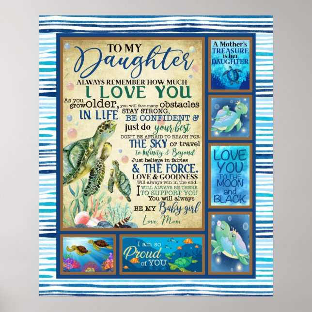 Personalisiert zu meiner Tochter Liebe von Mama Tu Poster (Vorne)
