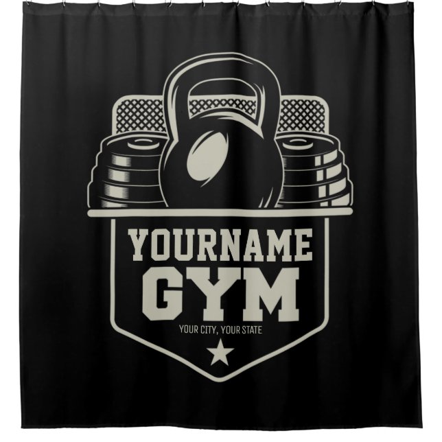 Personalisiert Zuhause GYM Kettlebell Fitness Trai Duschvorhang (Vorderseite)
