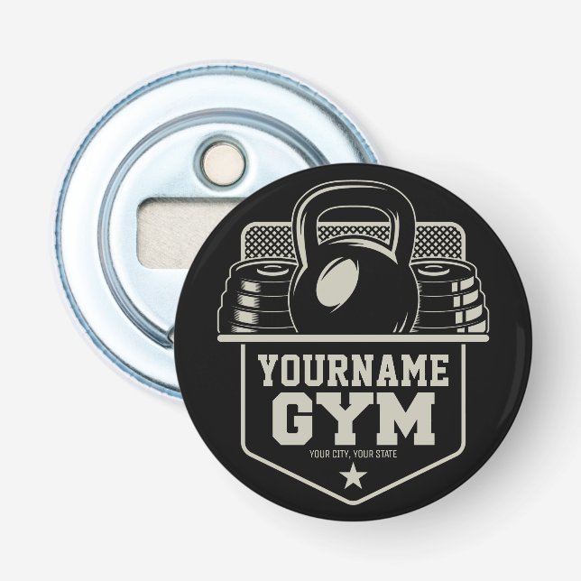 Personalisiert Zuhause GYM Kettlebell Fitness Trai Flaschenöffner (Vorderseite)