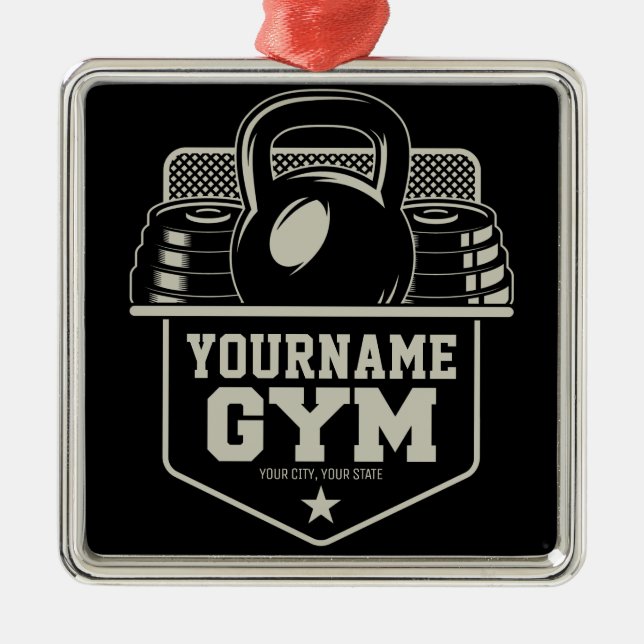 Personalisiert Zuhause GYM Kettlebell Fitness Trai Ornament Aus Metall (Vorne)