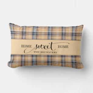 Personalisiert Zuhause Sweet Zuhause Familienname Lendenkissen