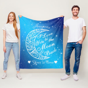 Personalisiert zum Mond und zurück zum Fleeceblank Fleecedecke
