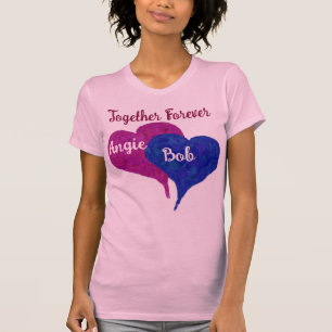 Personalisiert zusammen für immer Liebe Herz rosa T-Shirt