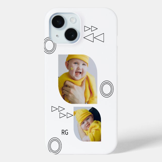 Personalisiert zwei Fotos Abstrakt Case-Mate iPhone Hülle (Rückseite)