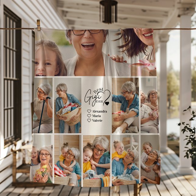 Personalisierte 10-Foto-Beste-Gigi-aller-Zeiten-Mi Fleecedecke (Von Creator hochgeladen)