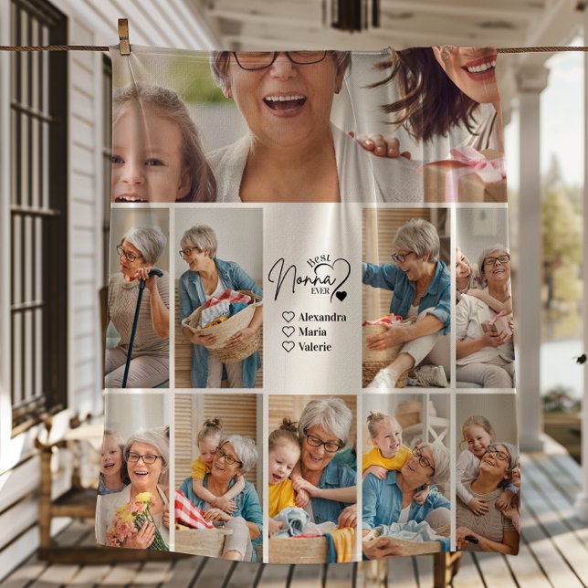 Personalisierte 10-Foto-Beste-Nonna-aller-Zeiten-M Fleecedecke (Von Creator hochgeladen)