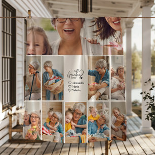 Personalisierte 10-Foto-Beste-Oma-aller-Zeiten-Min Fleecedecke