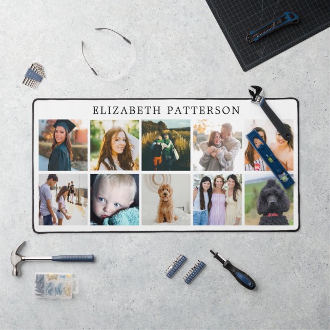 Personalisierte 10-Foto Collage Picture Desk Mat Schreibtischunterlage (Arbeitsplatz)