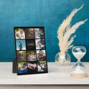Personalisierte 11-Foto-Collage Bester Vater je Ge Fotoplatte