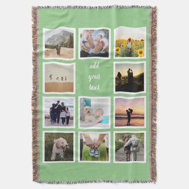 Personalisierte 11-Foto-Collage Decke (Vorderseite Vertikal)