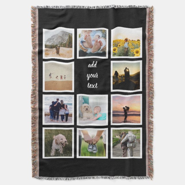 Personalisierte 11-Foto-Collage Decke (Vorderseite Vertikal)