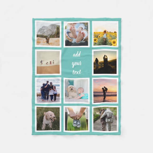Personalisierte 11-Foto-Collage Fleecedecke (Vorderseite)