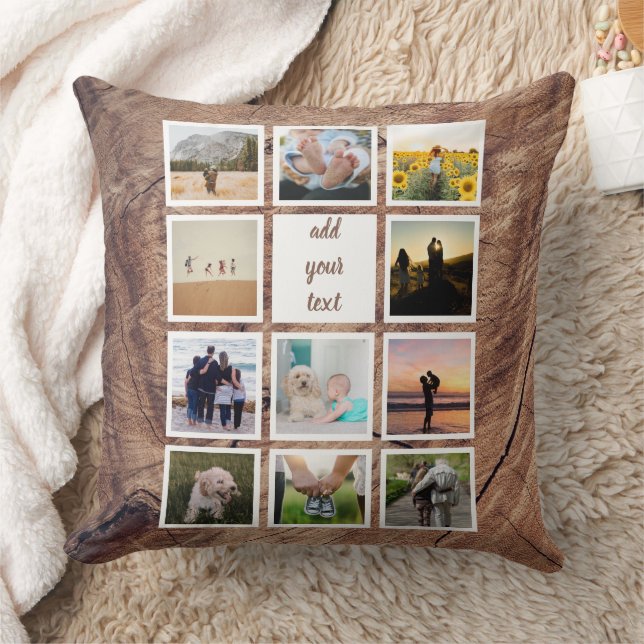 Personalisierte 11-Foto-Collage Kissen (Decke)