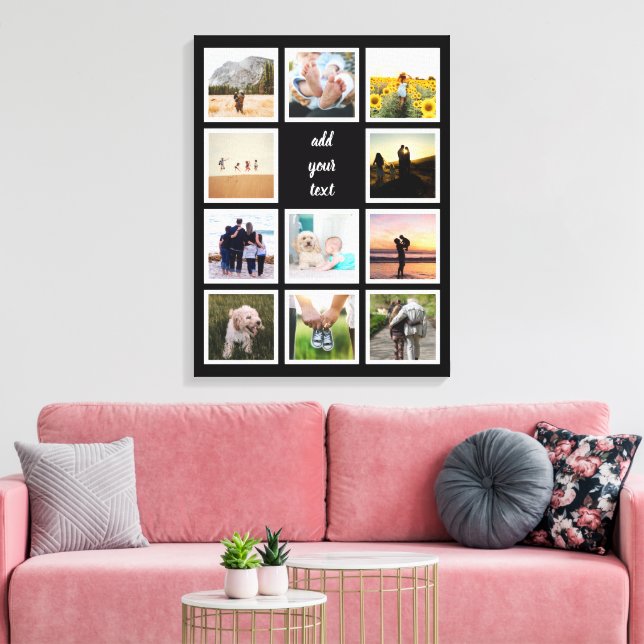 Personalisierte 11-Foto-Collage Leinwanddruck (Insitu (Wohnzimmer))