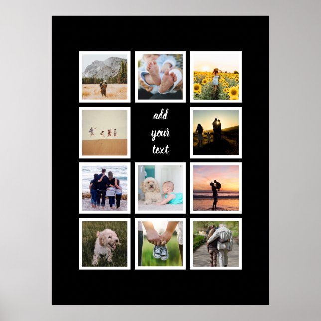 Personalisierte 11-Foto-Collage Poster (Vorne)