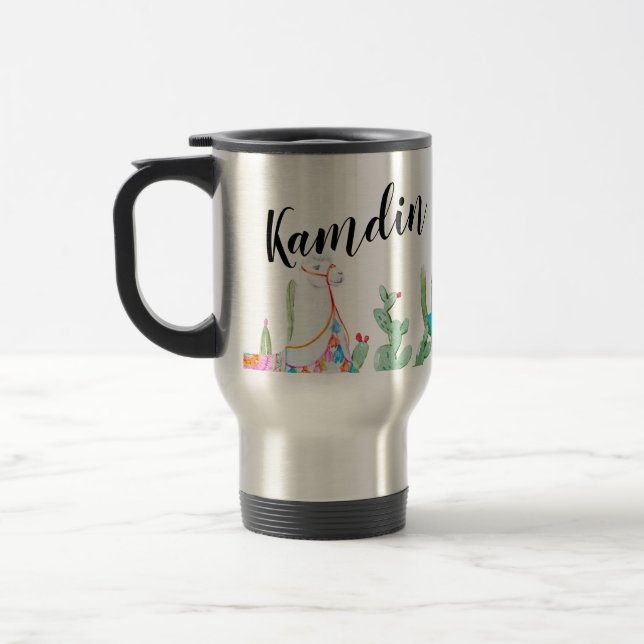 Personalisierte 15 Unzen Kaffee Tasse Boho Llama B (Links)