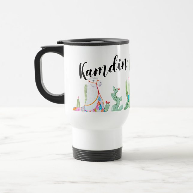 Personalisierte 15 Unzen Kaffee Tasse Boho Llama B (Links)