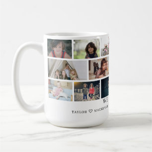 Personalisierte 16-Foto-Vorlage Collage und Text Kaffeetasse